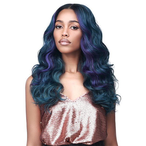 Bobbi Boss Frontal Lace Wigs HLPURP/GRN Bobbi Boss Synthetic Hair 13x2 Updo Revolution Lace Front Wig - MLF417 EMILIA