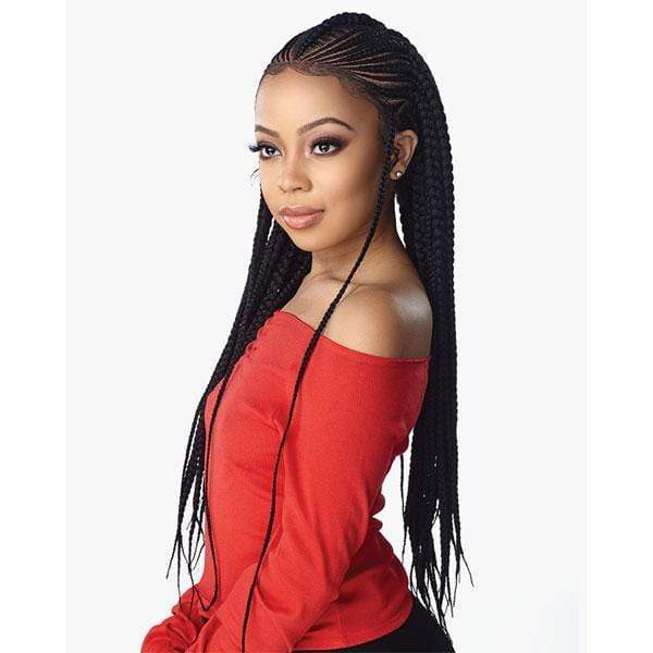 Sensationnel Cloud 9 Synthetic 13x7 Lace Parting Swiss Braid Lace Wig Feed In Fulani Cornrow 